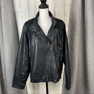 B by Bernardo Vegan Leather Moto Zip Jacket 2X